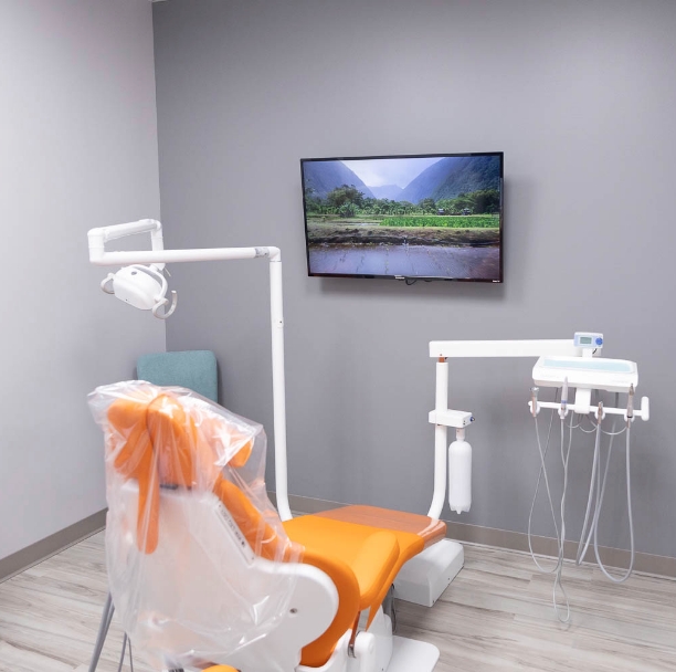 Dental chair in treatment room