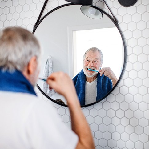 Man brushing his teeth