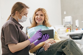 a patient and dentist during an appointment